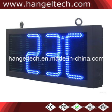 8" Outdoor LED Wall Clock Time & Temperature Available RF Controlled
